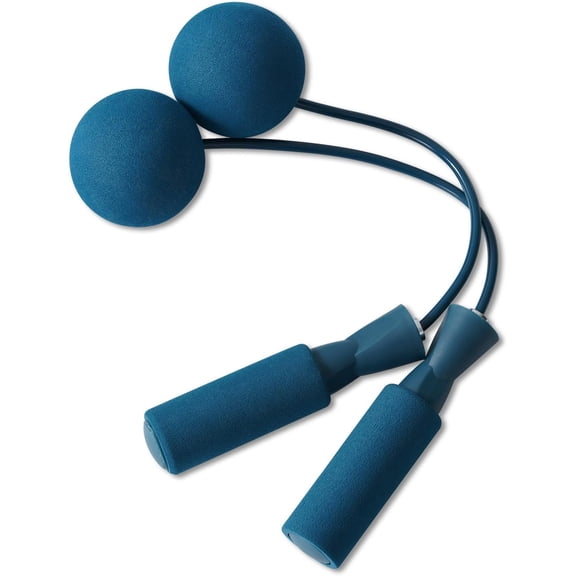 Cordless Jump Rope with Weighted Ball, Adjustable Foam Jump Rope for Cardio Workout, Peacock Blue, 1 Pack