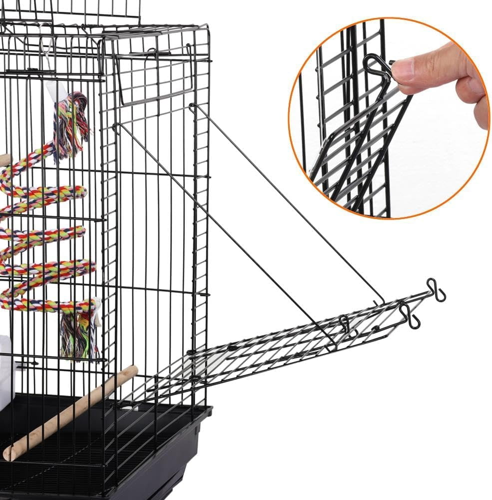 LibraMAl Open Play Top Travel Bird Cage for Conure Sun Parakeet Green Cheek Conure Lovebird Budgie Finch Canary, Small-Size Travel Portable