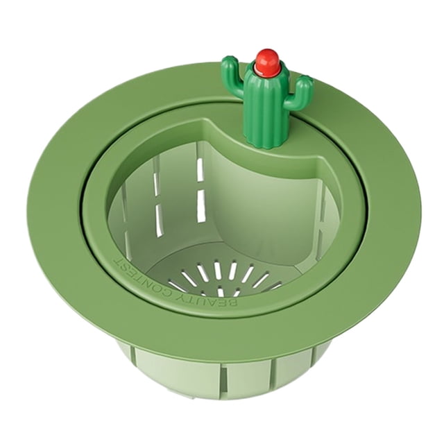 2 coladores de fregadero de cocina con forma de cactus, cesta de descarga automática, multifuncionales, para uso doméstico, cesta de drenaje, filtro de red, cesta de elevación, filtros de drenaje de r