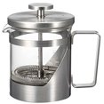 thumbnail image 1 of HARIO Hariol 7 Press Type Coffee Heat Resistant Glass Stainless Steel Practical Capacity 300ml THSV-2-HSV Hairline Silver, 1 of 4