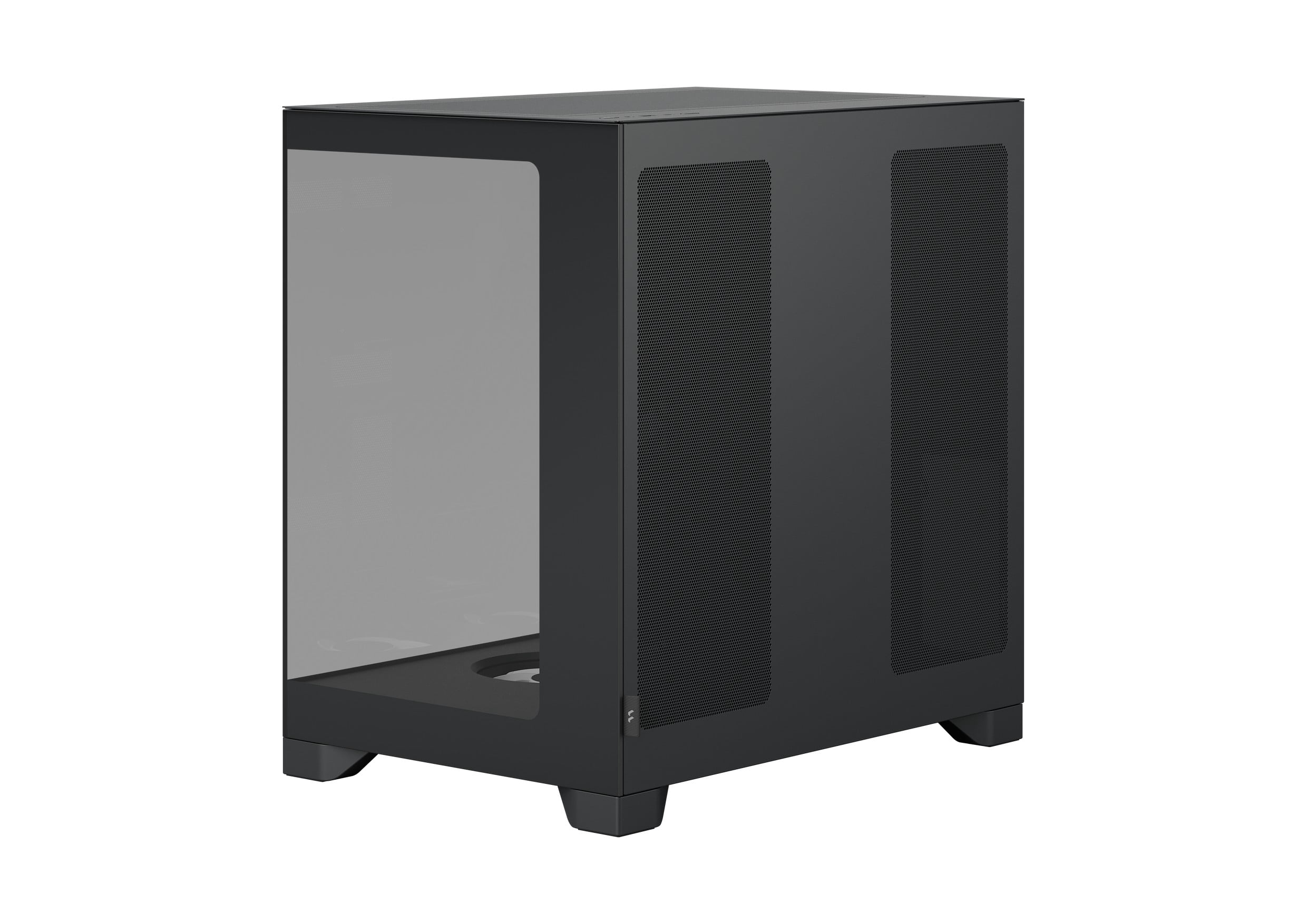 Pop 2 Vision Panoramic Glass Black RGB E-ATX Dual-Chamber PC Gaming Case with Front and Side TG Panels Mid Tower PC Case