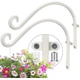 thumbnail image 1 of Soporte de cesta colgante de 12 pulgadas/2 uds. Ganchos de cesta colgantes de pared forjados a mano para exteriores para cesta de flores, comedero para pájaros y plantas. Blanco kaili Sencillez, 1 of 5