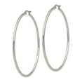 thumbnail image 3 of Stainless Steel Polished 60mm Hoop Earrings; for Adults and Teens; for Women and Men, 3 of 4