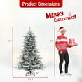 thumbnail image 3 of Gymax 6 FT Snow Flocked Artificial Christmas Tree w/ 661 PVC & PE Tips 500 LED Lights, 3 of 10