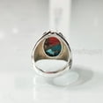 thumbnail image 7 of Oyster Copper Turquoise Mans Ring, Natural Turquoise Ring, Silver Jewelry, 925 Silver Ring, Birthday Gift, Heavy Mens Ring, Arabic Design, Ottoman Style Ring, Christmas, Turkey Mens Signet Ring, 7 of 7