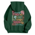 thumbnail image 6 of NinXxx Women's Letter Print Hoodie Drawstring Pocket Pullover Everyday Dark Green M, 6 of 7
