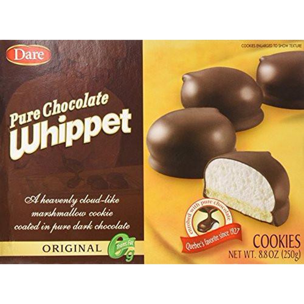 Dare Original Pure Chocolate Whippet Cookies, 8.8 OZ (Pack of 12