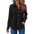 thumbnail image 2 of Womens Long Sleeve Shirts Collared Solid Color Button Down Dressy 2026 Tops Spring Fashion Business Casual Blouses, 2 of 6