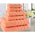 thumbnail image 4 of American Soft Linen Turkish 6 Piece Towel Set, 100% Cotton Premium Soft Bathroom Towels, Malibu Peach, 4 of 9
