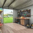 thumbnail image 5 of JAXPETY 8' x 12' Metal Storage Shed for Outdoor, Steel Yard Shed with Design of Lockable Doors,Vents, Utility and Tool Storage for Garden, Backyard, Patio, Outside use, Red Brick Style, 5 of 7