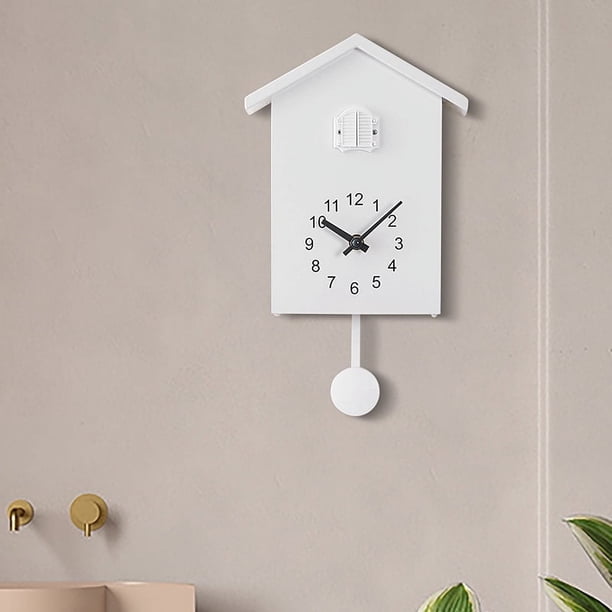 Reloj de pared de estilo nórdico con diseño de cuco en la ventana, reloj de hora con forma de pájaro T60