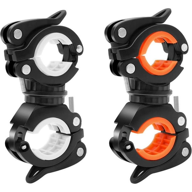 Soporte de Luz para Bicicleta, 2 Piezas Soporte para Linterna de Bicicleta Soporte Universal para Lámpara de Bicicleta Giratorio de 360 Grados para Bicicleta de Montaña y Ciclismo Soporte de Luz LED, Cámara de Acción, GPS y Otros JM JM