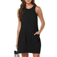 thumbnail image 6 of BYHONG Womens Sleeveless Mini Tank Dress Casual Workout Sport Tennis Athletic with 2 Pockets Dress Tee Shirt Dress Knee Length Summer Dresses for Women Black XL, 6 of 6