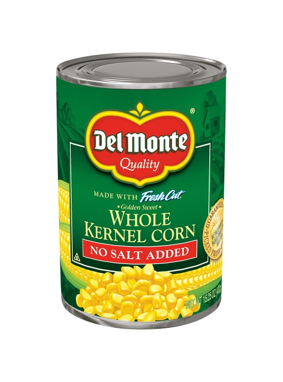 Del Monte Whole Kernel Corn, No Salt Added, 15.25 oz Can