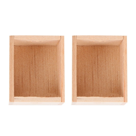 Mutmorningal Set of 2 Mini Wooden Baskets for Home Decor, Fruit & Vegetable Storage, Minihouse Scene Shooting Props
