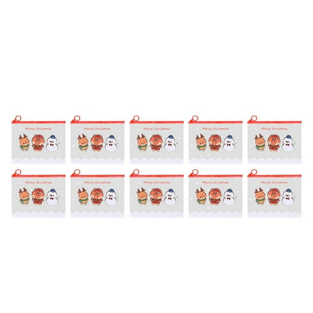 

10PCS Cartoon Christmas Ring File Bag Stationery Storage Bag(Random Color Style)