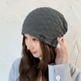 thumbnail image 5 of YAOBAMM Men Cap Men Knitted Winter Beanie Slouchy Cold Resistant Solid Color Warm Thick Plush Soft Decorative, 5 of 5