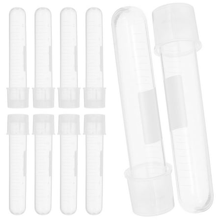 NICEXMAS 10Pcs Clear Tubes Plastic Conical Bottom for Research Labs