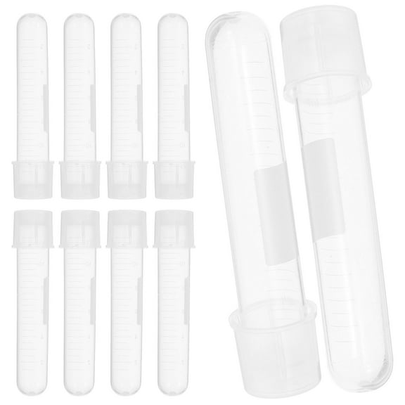 NICEXMAS 10Pcs Clear Tubes Plastic Conical Bottom for Research Labs