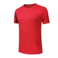 thumbnail image 4 of Mens Tshirt Short Sleeve Crewneck Basic Red Athletic Shirt Tees Mens Work Shirts, 4 of 5