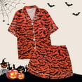 thumbnail image 5 of UngA Halloween Pajamas Women Set Women's Lounge Sets Ghost Pumpkin Graphic Short Pajamas Set Halloween Loungewear Two-Piece Holiday Outfits Black,XL, 5 of 5