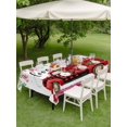 thumbnail image 3 of Outdoor Tablecloth with Umbrella Hole and Zipper, Valentine's Day Rectangle Table Cloth 60x84 Inch Waterproof Tablecloth, Red Truck Roses Leaves Love Romantic Picnic Table Cover for Patio Camping, 3 of 7