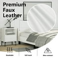 thumbnail image 3 of vidaXL White Faux Leather Upholstered Queen Bed Frame with Slats No Box Spring Needed, 3 of 12