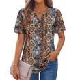 thumbnail image 3 of Fantaslook Womens Blouses Dressy Casual Tops Summer Short Sleeve V Neck Shirts Business Work Blouses, 3 of 10