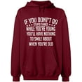 thumbnail image 2 of OXI Hoodie Sweatshirt - If You Don't Do Stupid Things, Basic Casual Hoodie for Men's and Women Fleece Hoodie Long Sleeve - Cardinal Red Small, 2 of 3