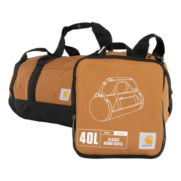 Bolsa de lona Carhartt Classic redonda con bolsa multiusos de 40 litros, color marrón