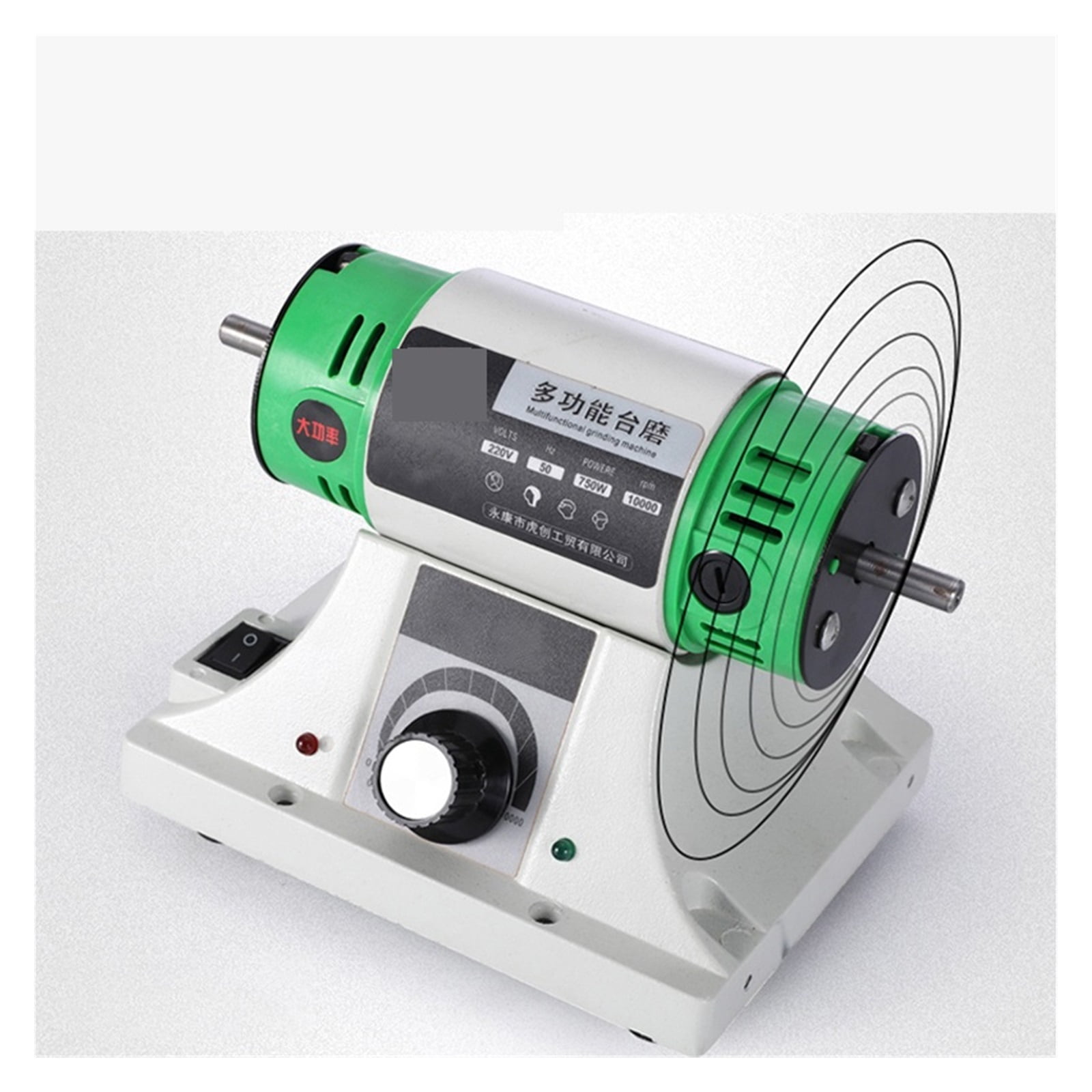 Electric Bench Polishing Grinding Machine Gem Jewelry Rock Grinder Desktop Lathe Polisher Adjustable Speed 0-10000RPM 750W