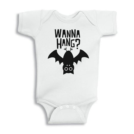 

Wanna Hang Baby Onesie Infant One Piece Bodysuit 18 Months White