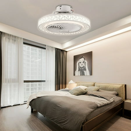 

Fichiouy 23 Ceiling Fan with Light Acrylic LED Chandelier Lamp with Remote Control Bedroom
