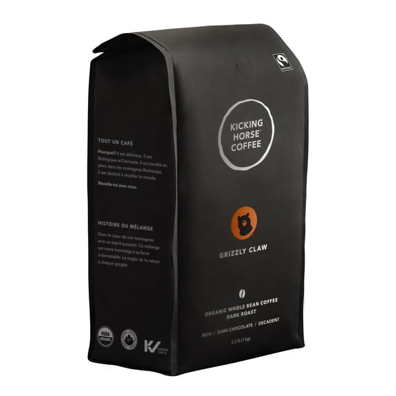 Kicking Horse Coffee, Grizzly Claw, Dark Roast, Whole Bean, 2.2 lb Bag