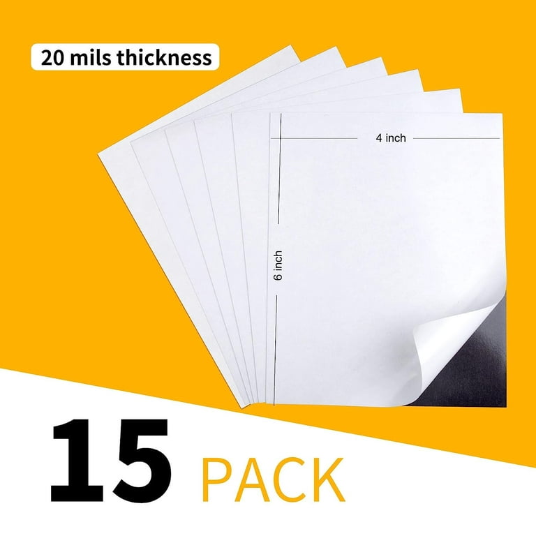 15 STICKY SHOOT Magnetic Sheets for Refrigerator 4x6 - Magnet Sheets with  Adhesive Backing for Pictures - Magnetic Adhesive Sheets for Fridge,  Locker