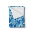thumbnail image 2 of Floral Soft Flannel Fleece Throw Blanket, Botanical Top View of Flower Petals Blossoming in Monochrome Style, Cozy Plush for Indoor and Outdoor Use, 50" x 70", Azure Blue Pale Blue, by Ambesonne, 2 of 5