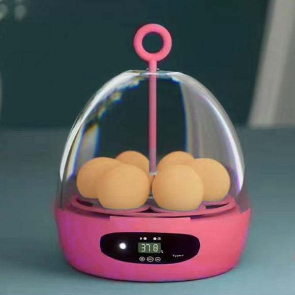 de huevos transparentes USB Hatcher Machine Light 6 huevos Egg Turner Tray Hatching Turner Tray para Duck Goose Chicken Family Use Home Manual USB Rosa Yinane Incubadora automática de huevos