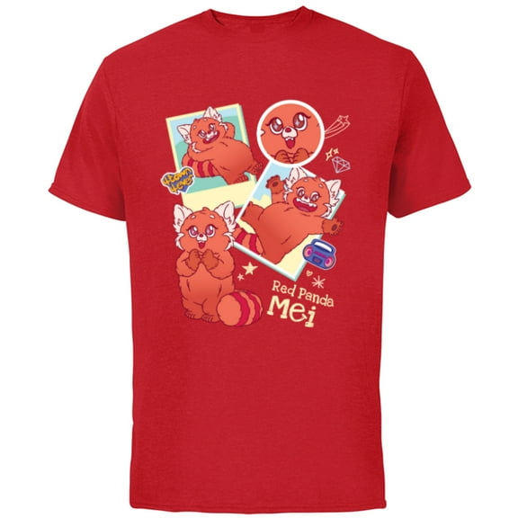 Disney and Pixar’s Turning Red Panda Mei Cute 4*Town 4Ever - Short Sleeve Cotton T-Shirt for Adults - Customized-Red