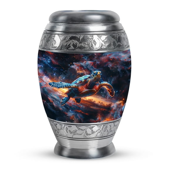KARYLIZ Sea Turtle Urn For Ashes Adult Male - Blue Cremation Urn - Decorative Urns For Ashes For Women - Funeral Urns For Adult Ashes Women & Men 10 InchMemorial For Female & Male