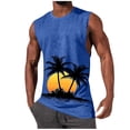 thumbnail image 2 of BRGZLK Mens Sleeveless Tank Tops Summer 2026 Daily Vintage Hawaiian Palm Tree Summer Round Neck Loose Fit Sleeveless Pullover Tank Top for Outdoor Blue S, 2 of 5