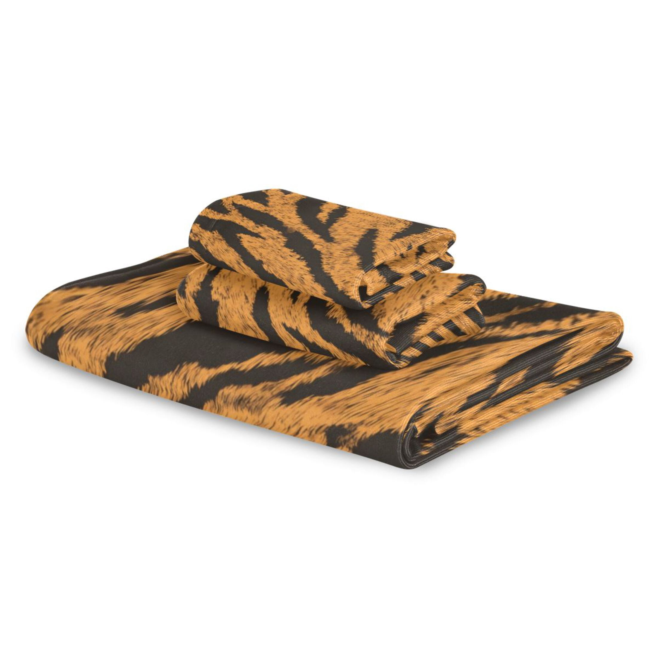 3 Piece Bath Towels Set Bath Towel, Hand Towel and Face Towel for Bathroom, Gym, Hotel Tiger Stripes Pattern