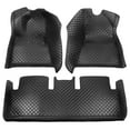 thumbnail image 2 of Car Floor Mats Custom Fit Tesla Model 3 2017 2018 2019 2020 2021 2022 PU Leather Floor Liners All Weather Protection Automotive Carpet Front Rear Row Full Set Odorless Black, 2 of 11