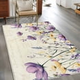 thumbnail image 2 of 3'x5' Area Rugs, Purple Floral Spring Indoor Outdoor Area Rug for Living Room Bedroom, Watercolor Summer Botanical Vintage Washable Bathroom Rugs Kitchen Floor Carpet Mats Home Decor Aesthetic, 2 of 8