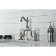 thumbnail image 4 of Kingston Brass KS7978PX English Country Bridge Bathroom Faucet with Brass Pop-up, Brushed Nickel, 4 of 7
