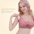 thumbnail image 5 of Lactation with women's lactation bra no underwire traceless front open buckle gathered lactation underwear 2-piece set, 5 of 5