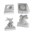 thumbnail image 1 of Rabbit Candle Holder Mold Rabbit Kiss Butterfly Candlestick Mould, 1 of 5