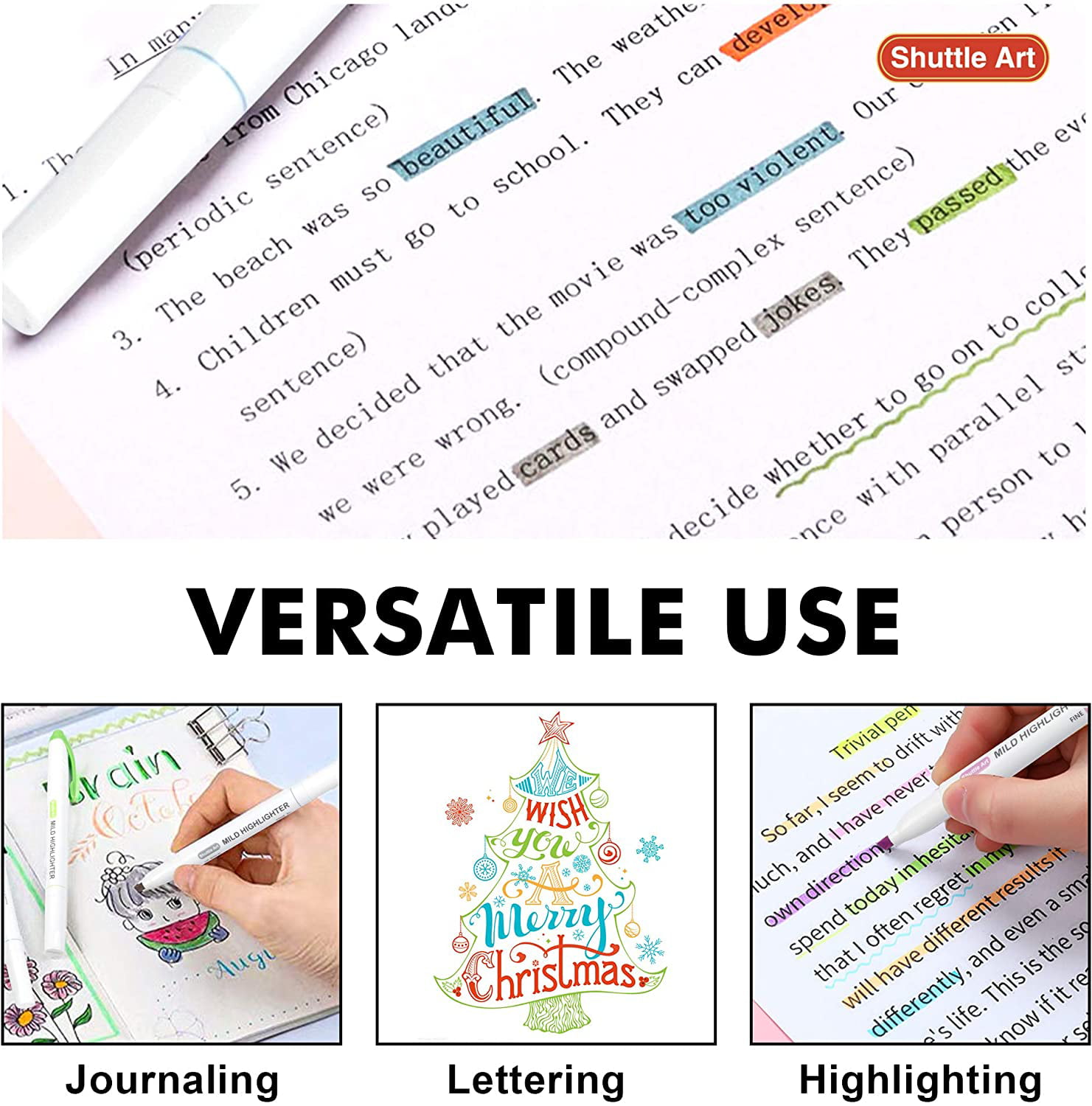 Gradual Cream Color Highlighter Pen Setstudent Dual Tip Hightlights Mild  Color Spot Liner Marker Study School Office Supplies 