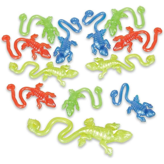 Everything You Need | Kicko Rubber Sticky Lizard - 12 Pack - Stretches Up To 4