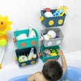 thumbnail image 3 of ZHAOCHENG Cesta organizadora de almacenamiento de juguetes de baño, 3 capas, diseño de robot colorido, para montar en la pared, para ducha de niños, con ganchos para champú, 3 of 5