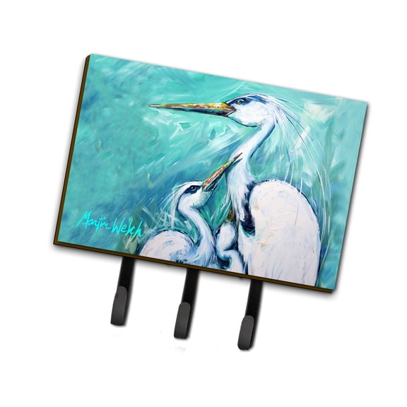 Carolines Treasures MW1159TH68 Mothers Love White Crane Leash or Key Holder Triple multicolor